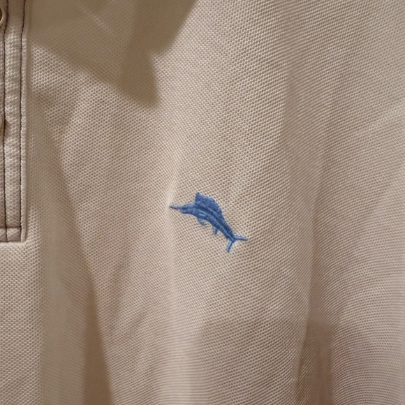 Tommy Bahama White Polo Shirt with Blue Logo - Picture 2 of 9